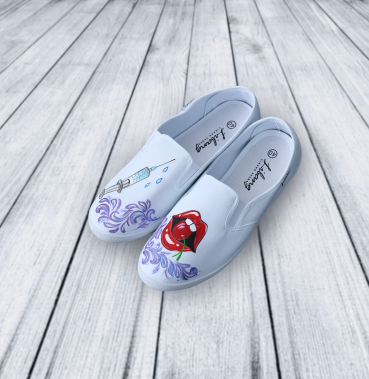 Женские слипоны с ручной росписью LG250-11
